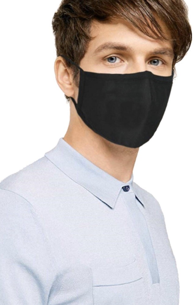 Face Mask Multi Pack Fabric, 2 Hawaiian Design & 2 Black - 4 Mask Pack