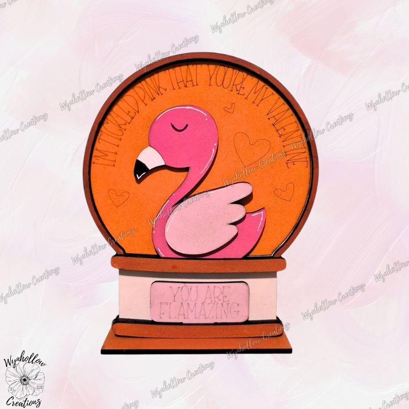 Valentine's Day Flamingo Interchangeable Snow Globe