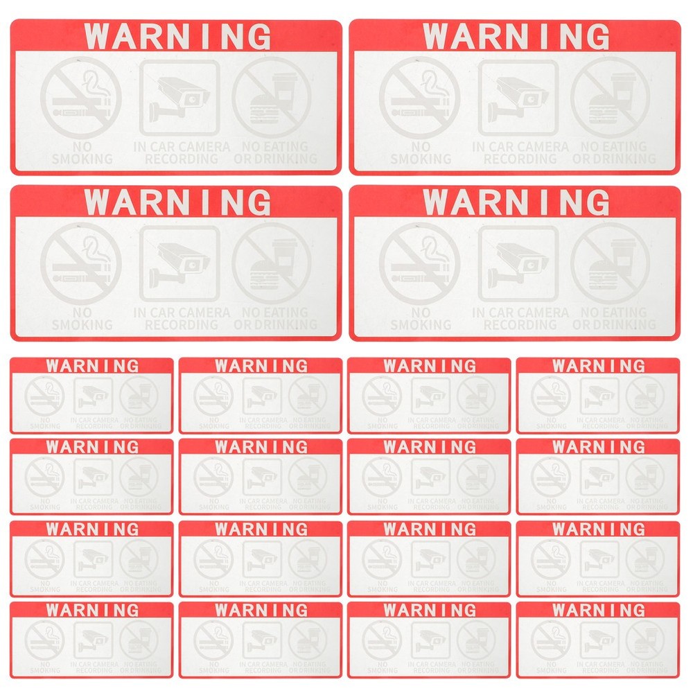 20 Pcs Vehicle Warning Stickers Video Window