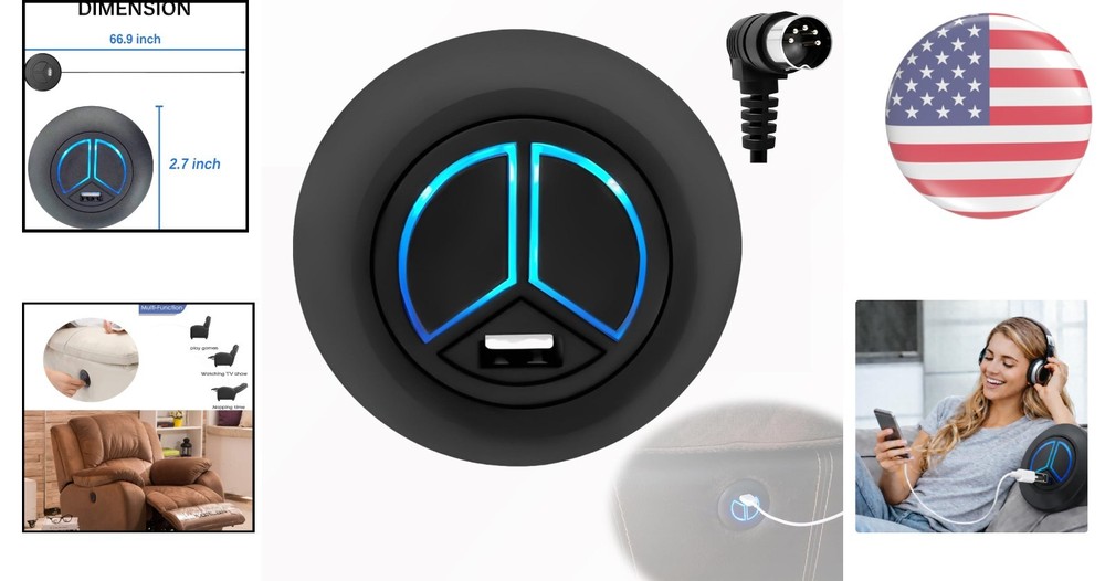 Modern USB Hand Control for Recliners - 2-Button Design for Enhanced Experience