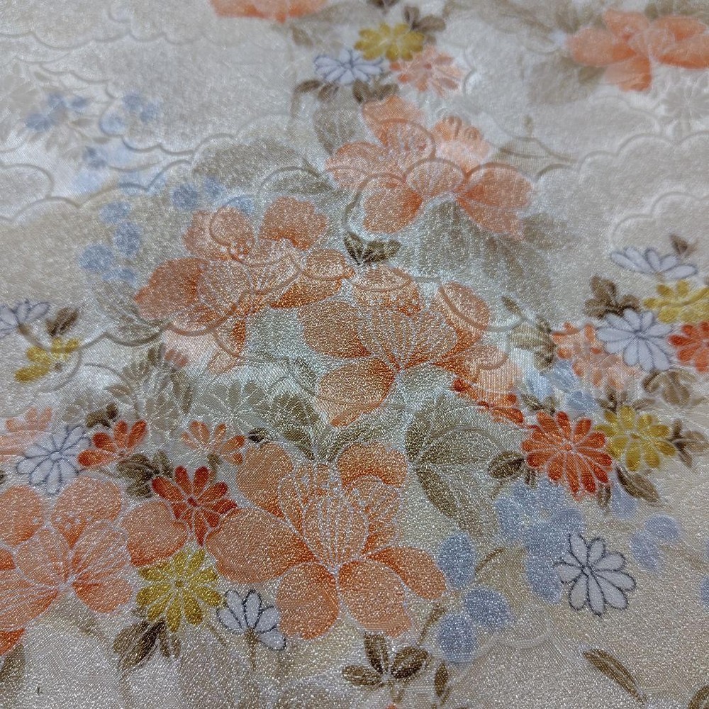 Komono Polyester Kimono Flower Pattern, Size 155cm, , Slight Mark