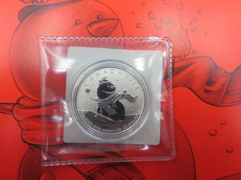 2014 CANADA $20 SNOWMAN SILVER COIN