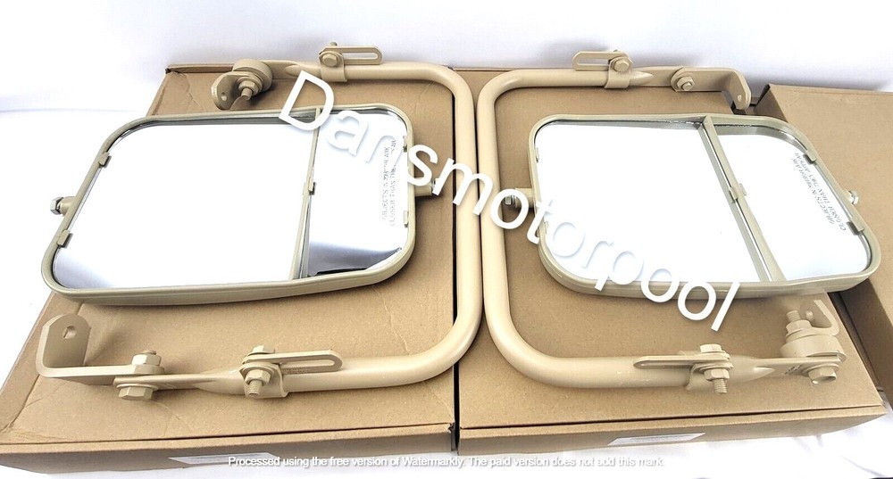HUMVEE HMMWV Mirror Set Complete With Brackets New Tan M998 M1114