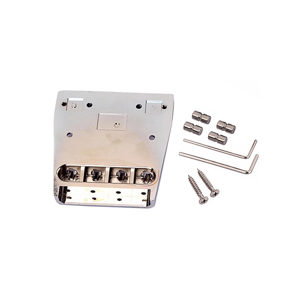 Alloy Adjustable Square Chrome Saddle Bridge for 4 String Rickenbacker Guitar