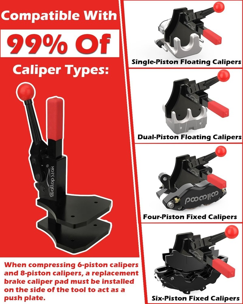 Brake Caliper Compression Tool Multi Piston Brake Pad Spreader Patented