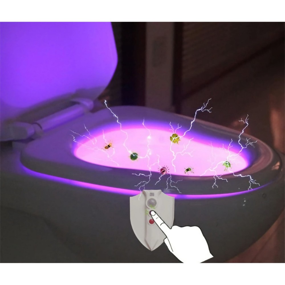 Smart Night Light Sensor Toilet Lamp 8 Colors 2 pack