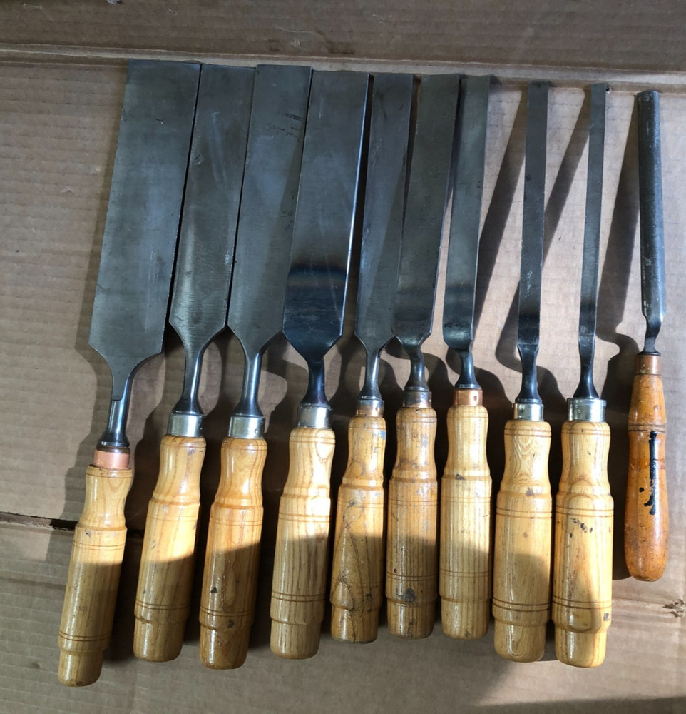 Graduated Cranked Neck Set of 10 Buck Bros Gouges Tang Chisels