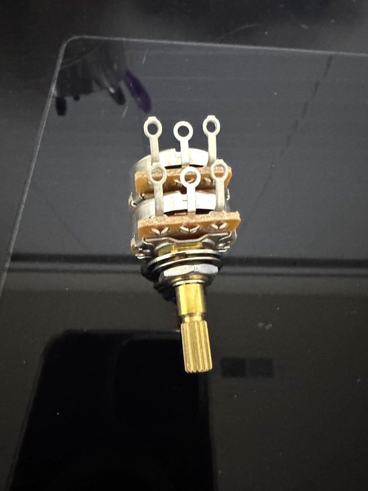 Audio potentiometer A250K ,double gang, split shaft.