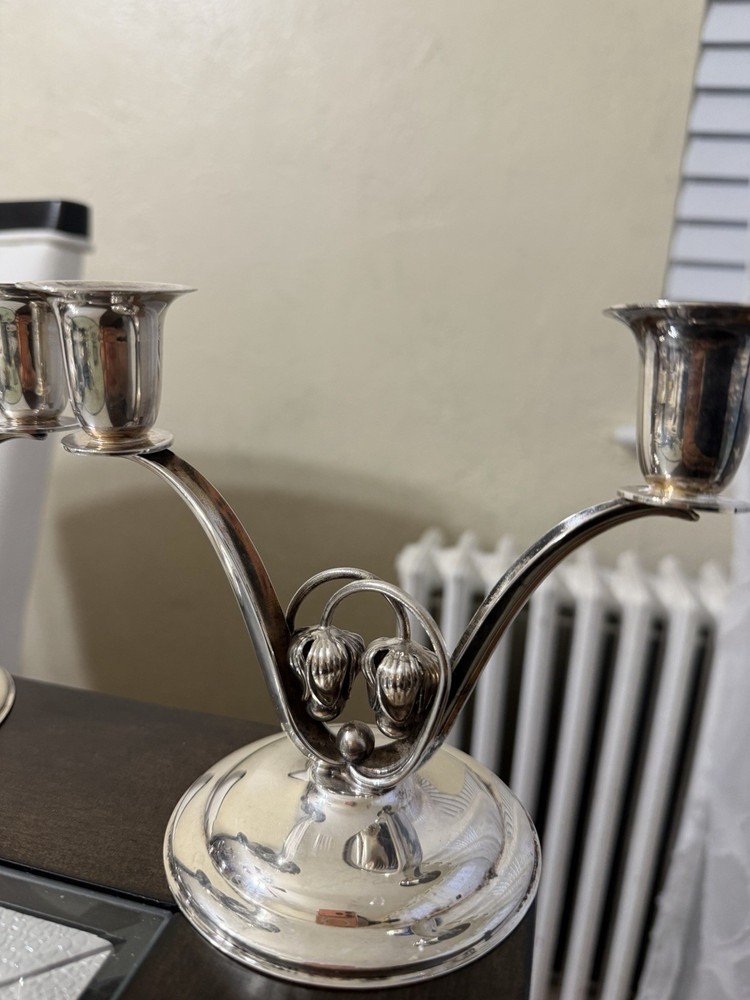 Denmark silverplated candlestick holder 2