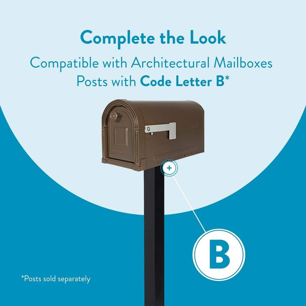 Architectural Mailboxes Garrison Venetian Bronze,Large, Steel,Post Mount Mailbox