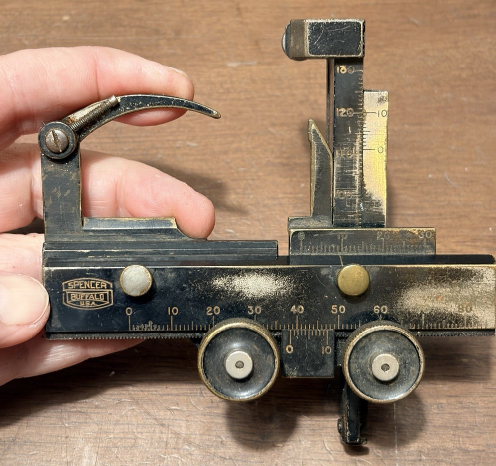 Vtg Spencer Mechanical Stage Microscope Caliper Accessory for Laboratory