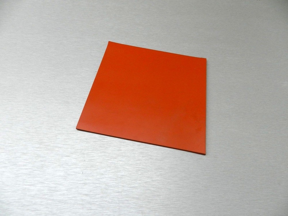 Silicone Rubber Sheet High Temp Solid Red/Orange Pad Commercial Grade 8x8 x 1/8"