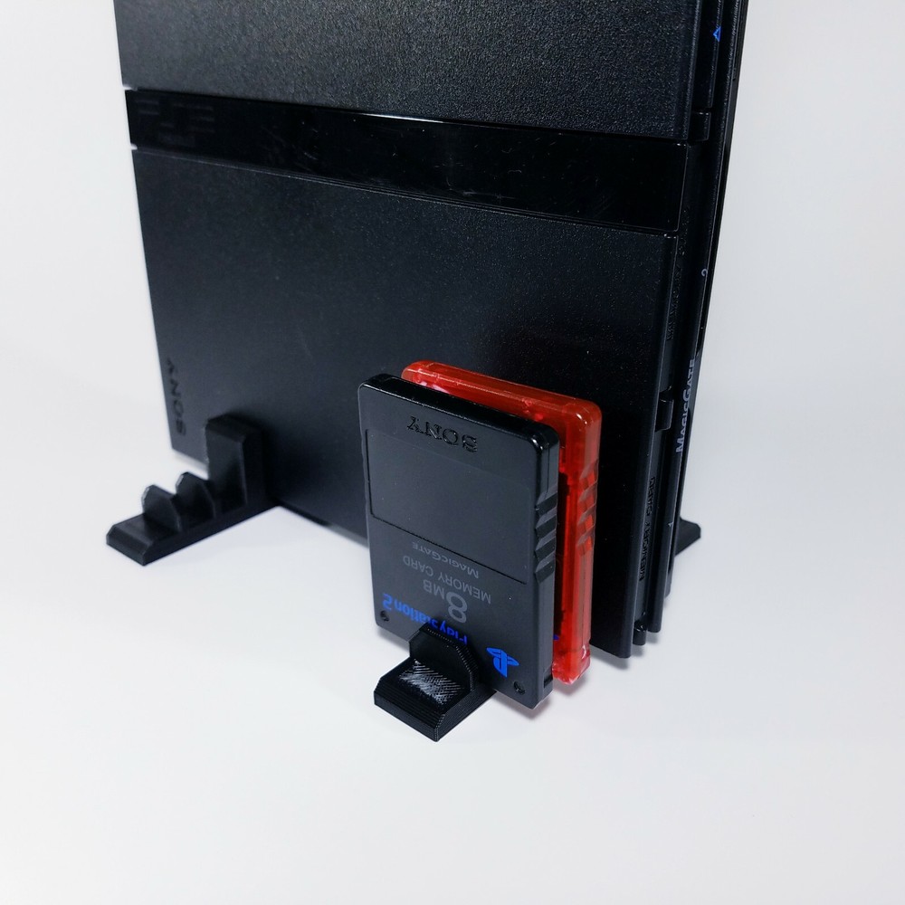 Vertical Stand with Memory Card Holder PS2 Slim Console 3D Printed PlayStation 2