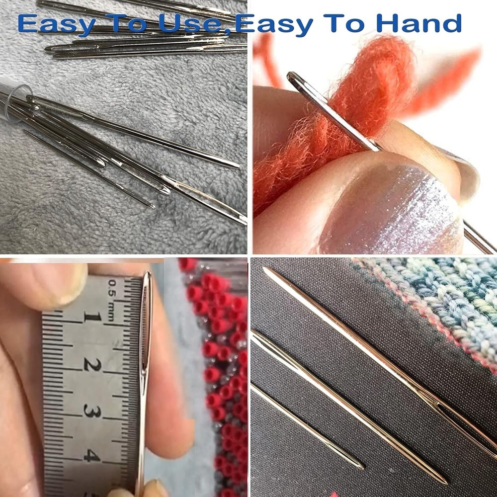 9 Piece Blunt Needles Set - Effortless Yarn Threading with Large Eye Design