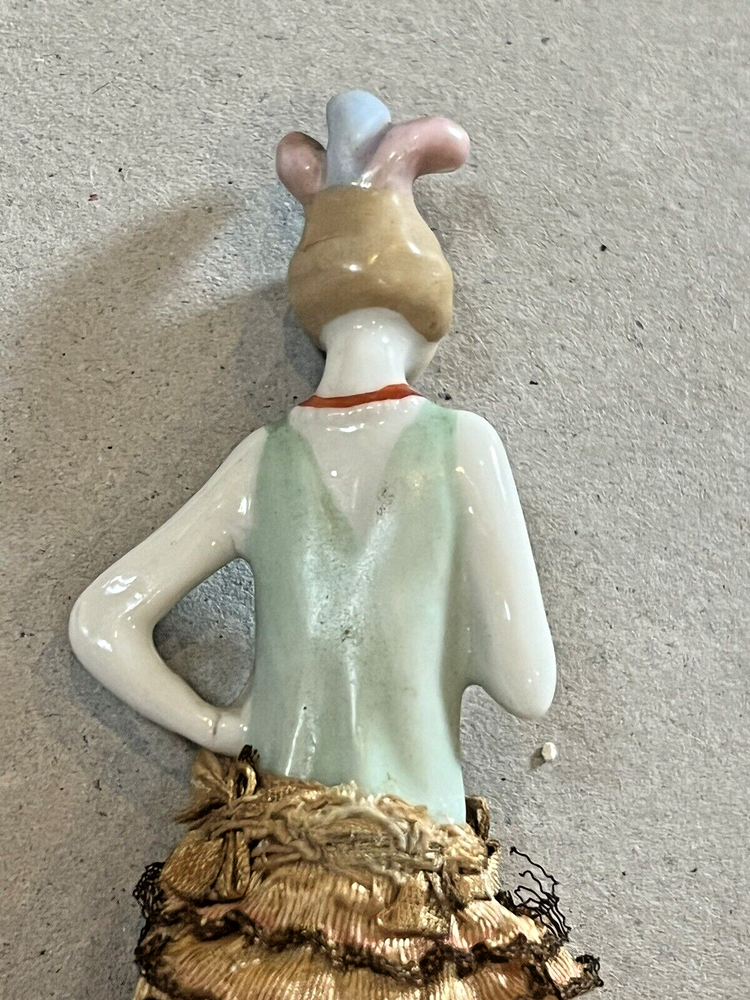 Antique 4 1/2" Half Whisk Broom Doll- Flapper