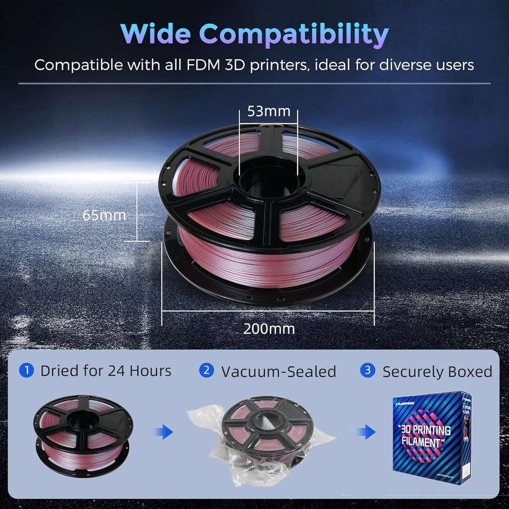 FLASHFORGE PLA Filament 1.75mm Rose Quartz Color Changeable 3D Printers Filament