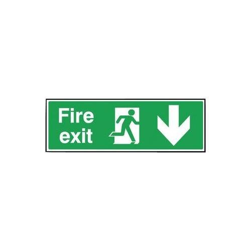 RT06410 Fire Sign Exit Down Vinyl Sticker 22008L