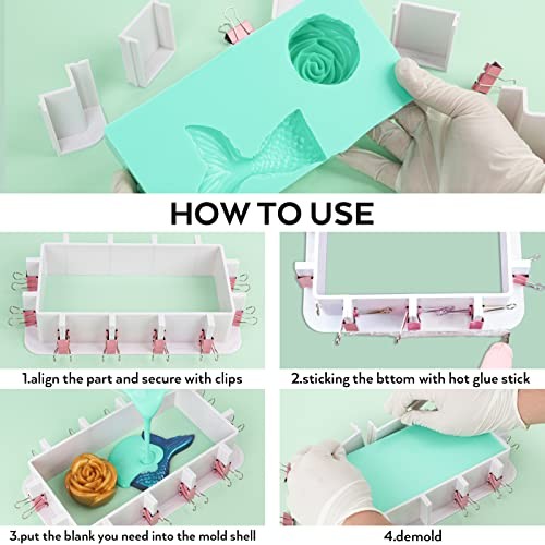 Adjustable Molds Housing for Silicone & Resin Molds, Reusable Plastic Frame