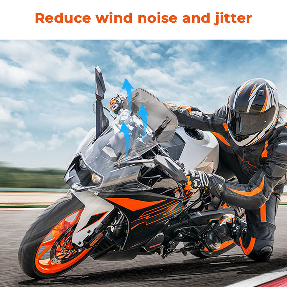 36CM Motorcycle Windshield Clear Wind Screen Deflector Extension Spoiler Clip-On