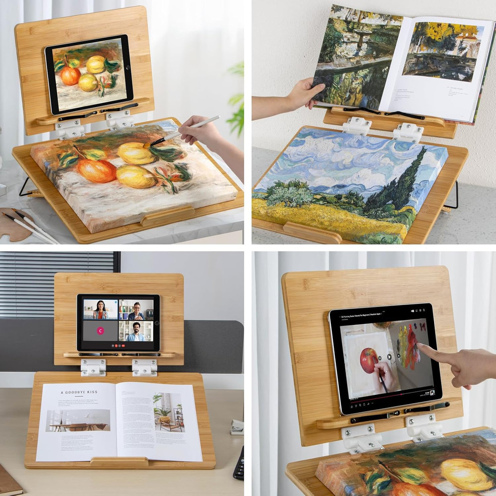 Portable Folding Bamboo Easel for Drawing, Painting & Crafts - Adjustable Size