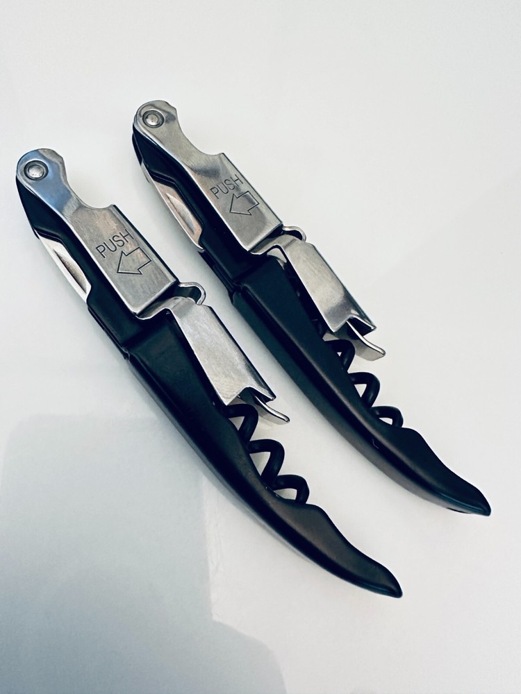 (2) HOUDINI Black Zippity 2-Step Waiters Corkscrews Wine Key Openers