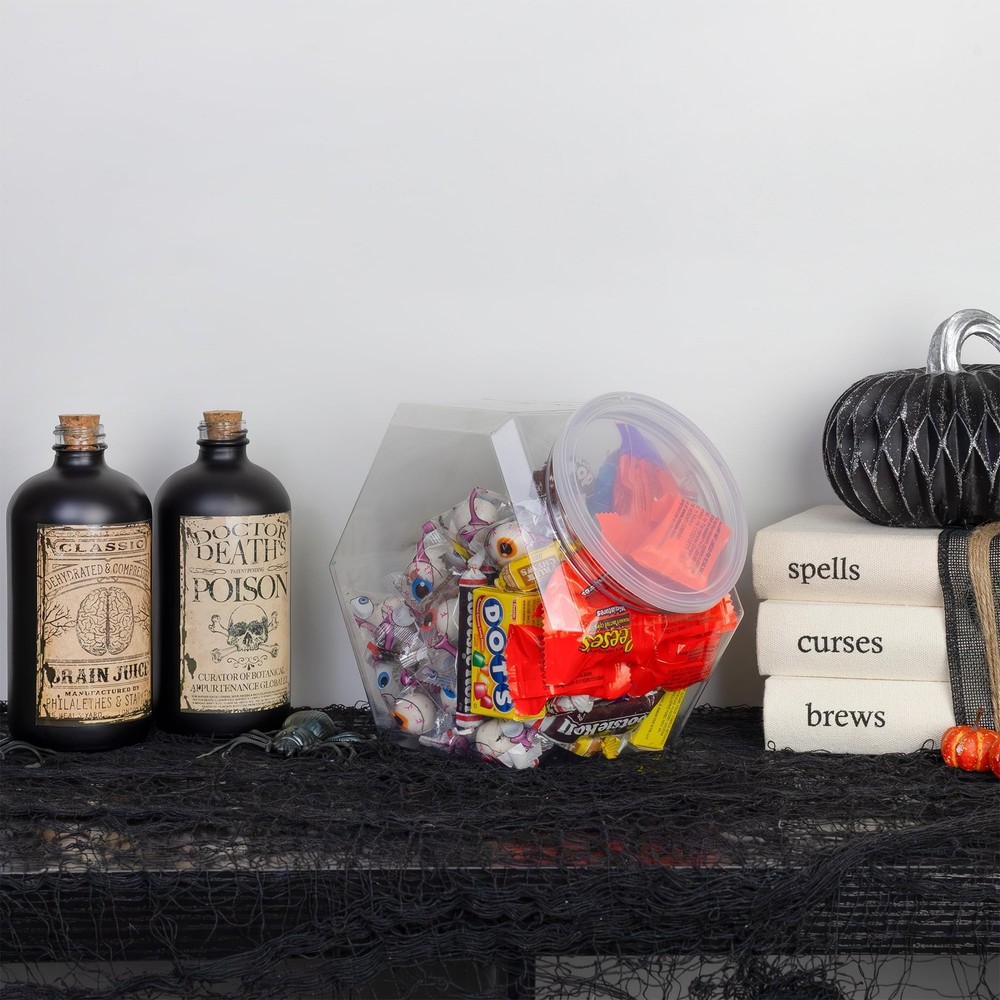 Gallon Plastic Container Candy Jars (2-Pack); Hexagon Shaped Countertop Displ...