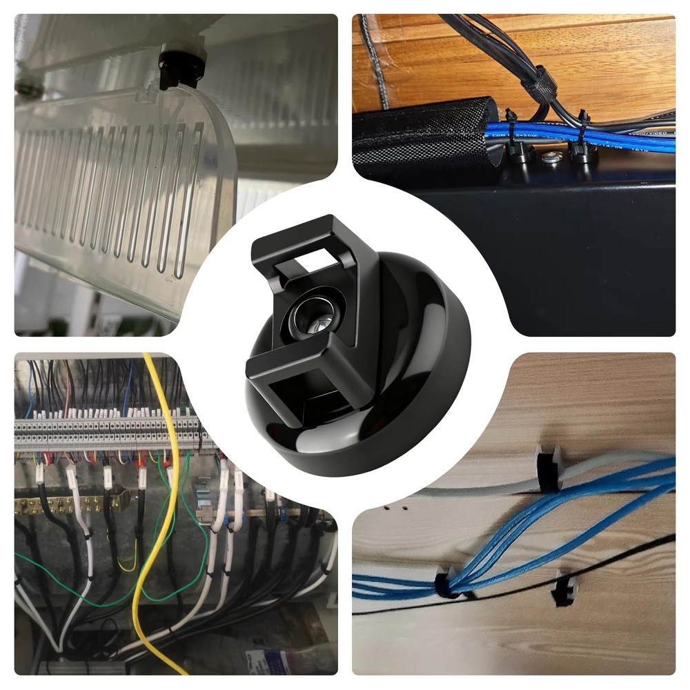 12Pcs Cable Ties Magnetic, Multipurpose Magnetic Wire Clip, Cable Wire Base w...