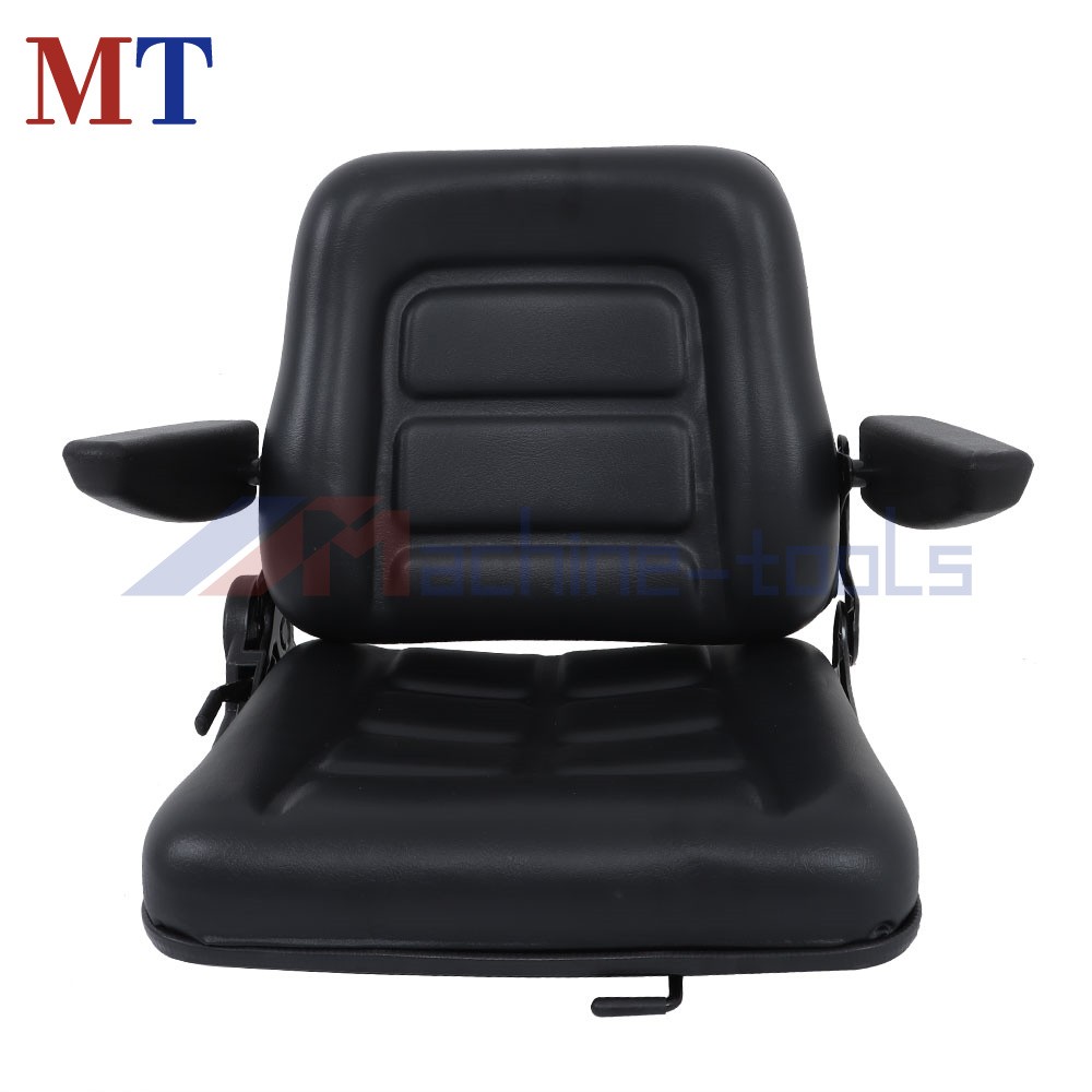 Universal Fold Down Forklift Seat With Adjustable Angle Back And Slide & Armrest