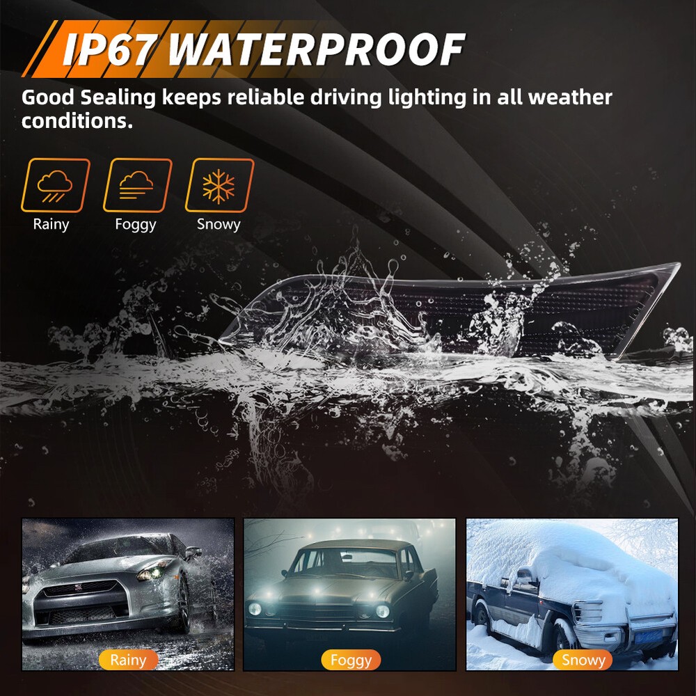 2X Smoked Lens Front Bumper Side Marker Lights Set For 2013-2017 Cadillac XTS