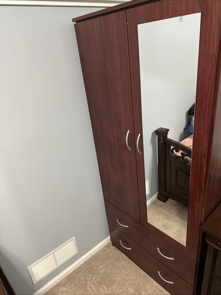 2 Door Wood Wardrobe