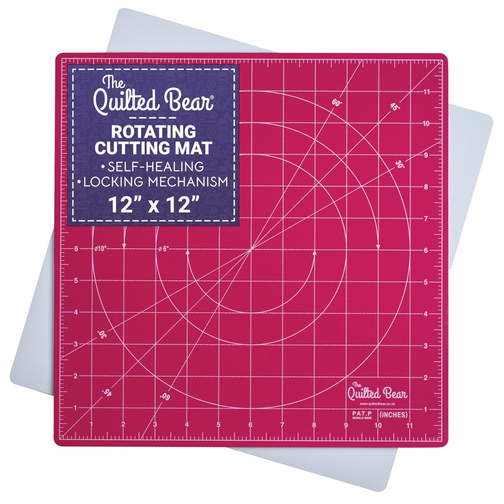 Rotating Cutting Mat 12" x 12" - Locking & Rotating Self Healing Cutting Boar...