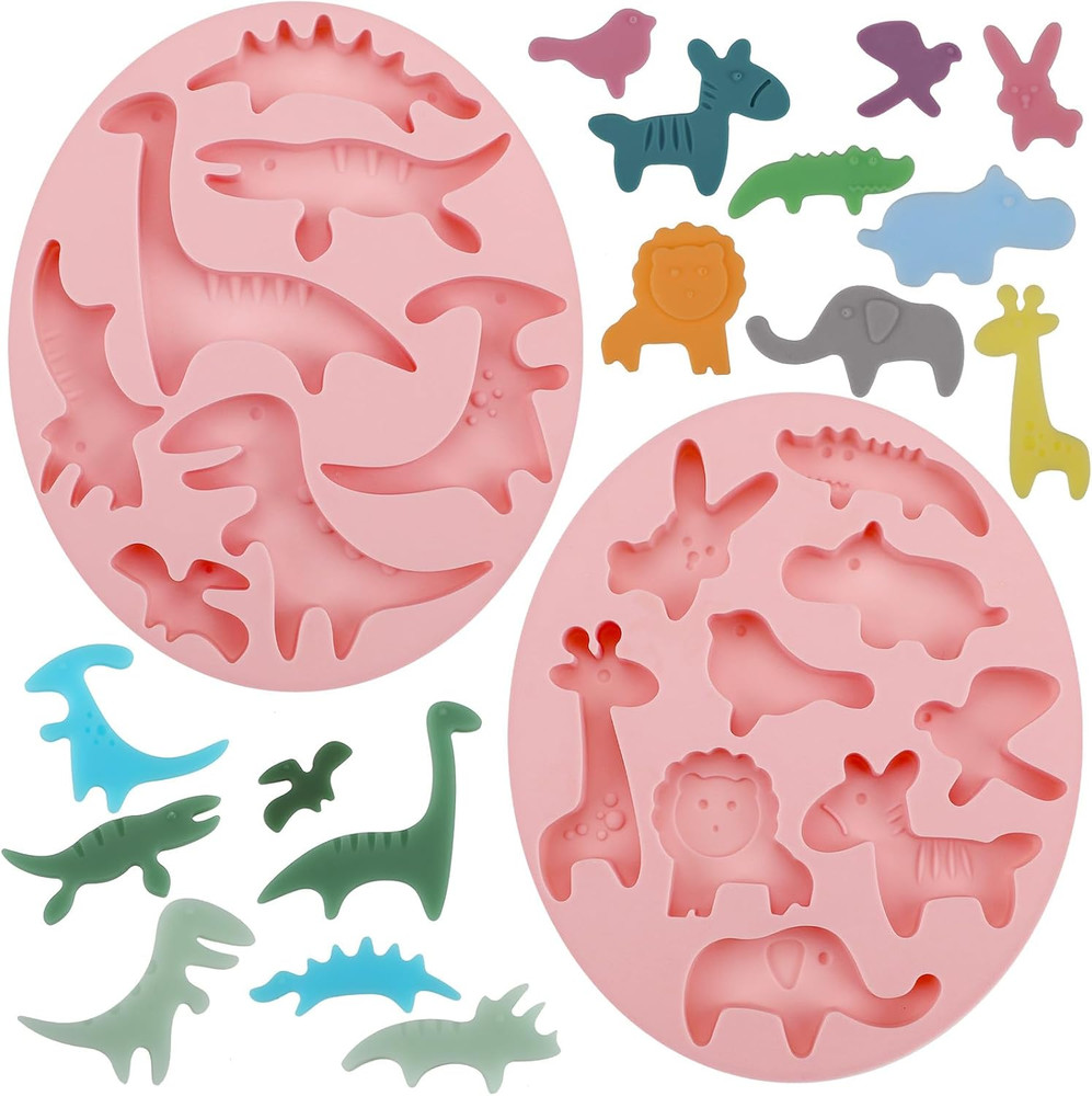 Silicone Molds, 2pcs Mini Tiny Animal Candy Chocolate Making Silicone Mat Tray S