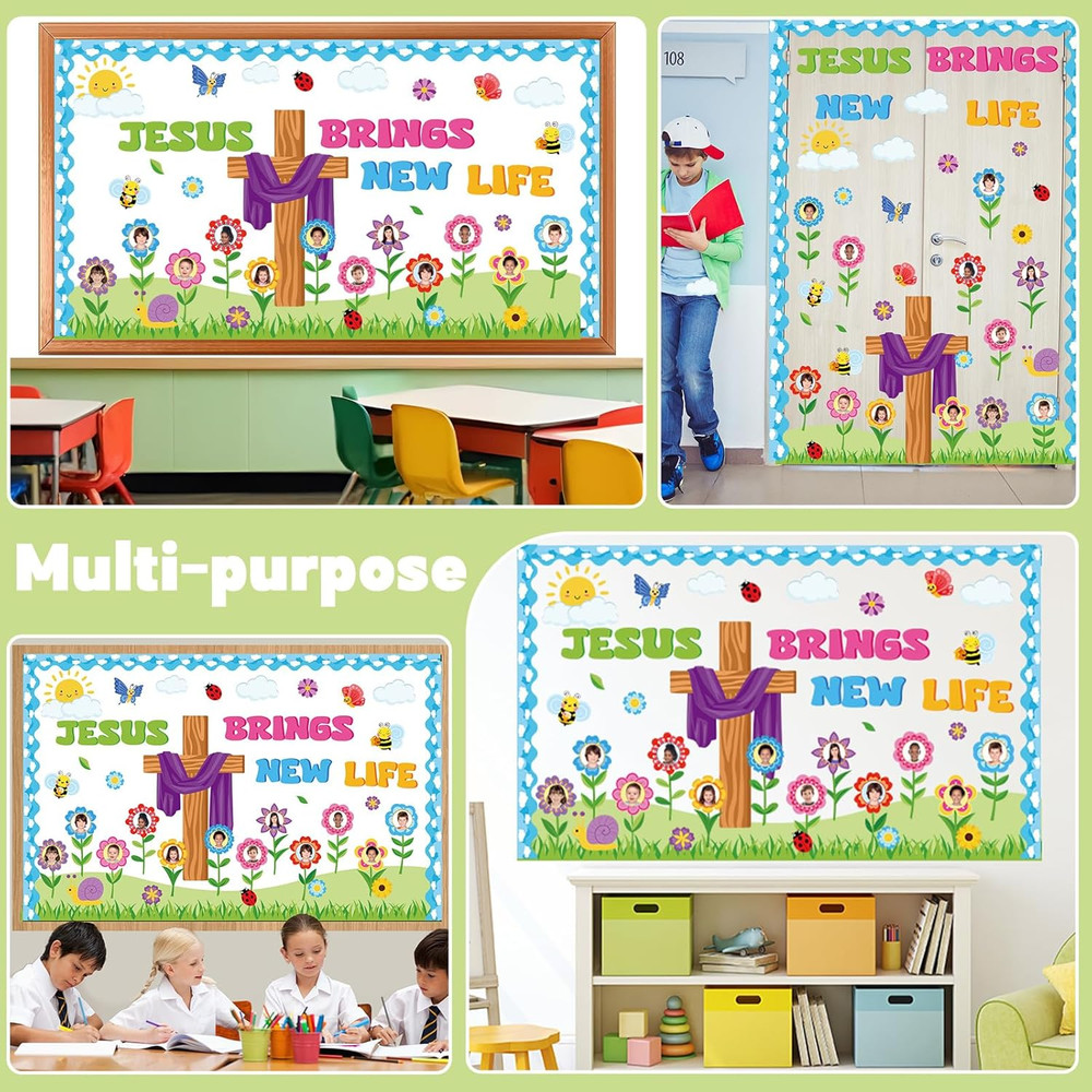 Christian Spring Bulletin Board Set for Easter & Lent Classroom Decor