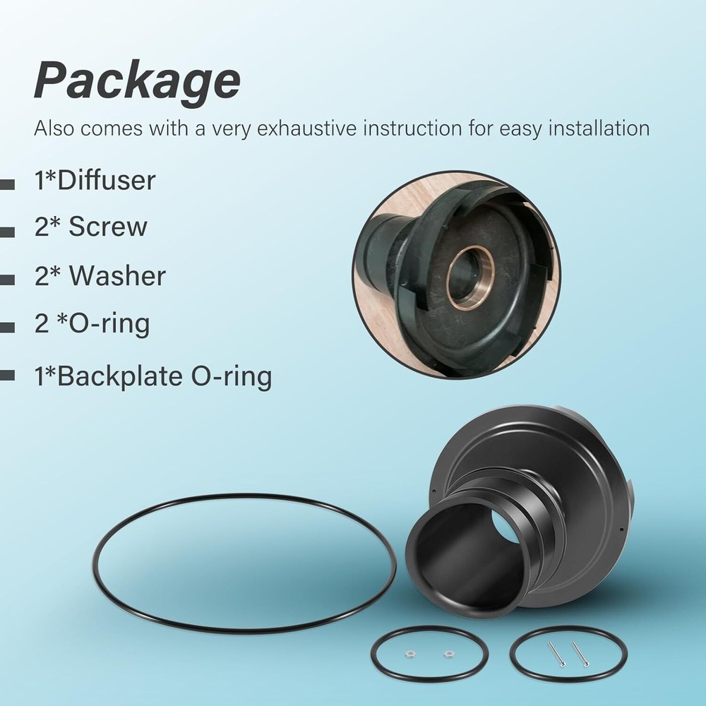for Zodiac Jandy Pumps R0445400 Diffuser with O-Ring & Hardware Replacement Kit