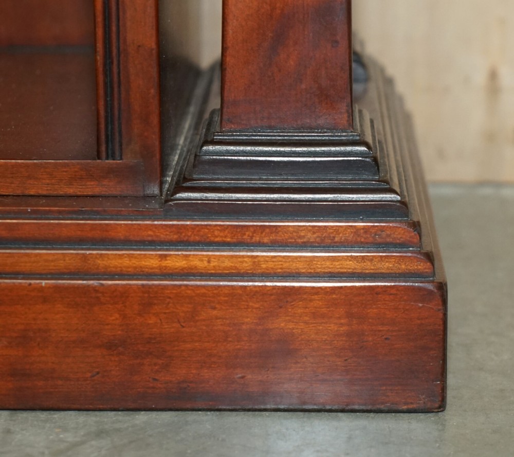 REH KENNEDY HARRODS LONDON SOLID MAHOGANY OPEN PILLARED DWARF LIBRARY BOOKCASE