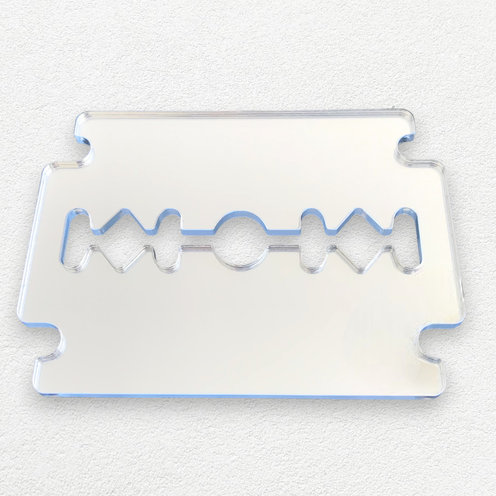 Razor Blade Shaped Acrylic Mirrors (Several Sizes & Engraving Services)