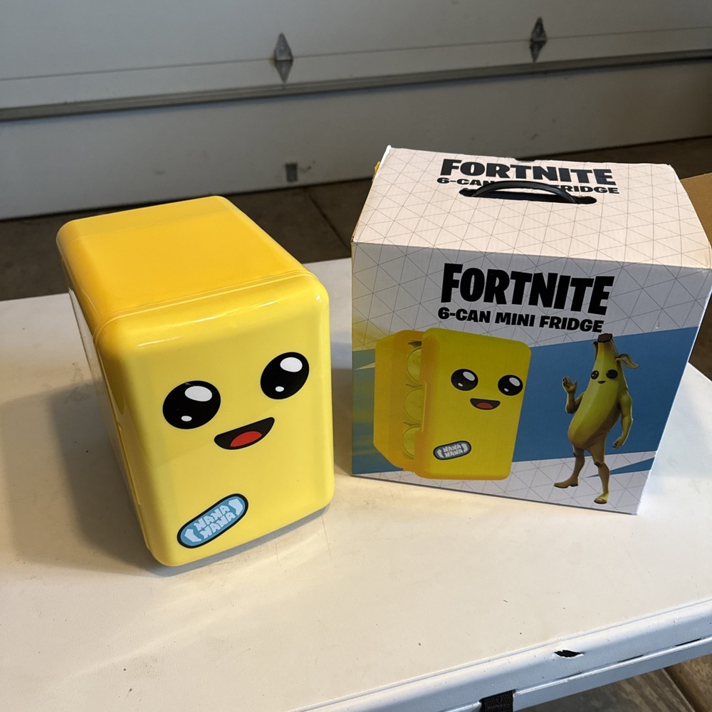Fortnite Peely Mini Fridge ,  6 Can Capacity Distributed by Orbit Industries