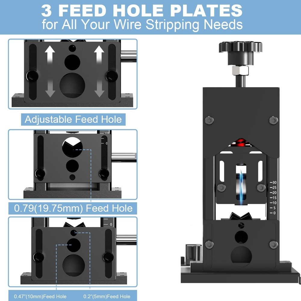 Electric Wire Stripper Machine, 0.06"-1.18" Automatic Wire Stripping Machine,...