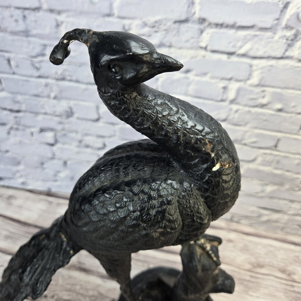Cast Iron Door Stop Peacock Rare