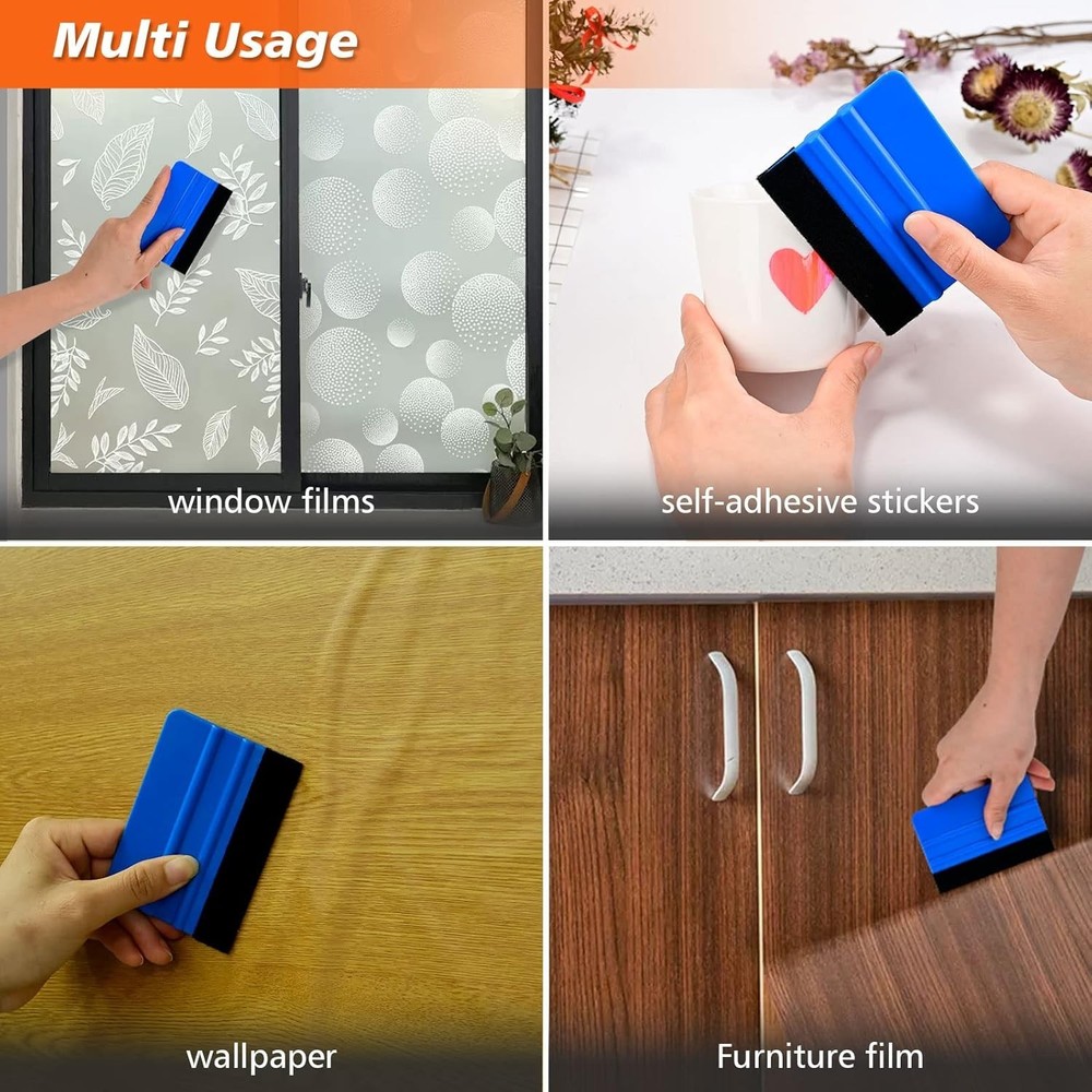 Felt Squeegee Vinyl Wrap 100 pcs Small 4in Plastic Bubble Removal Tool