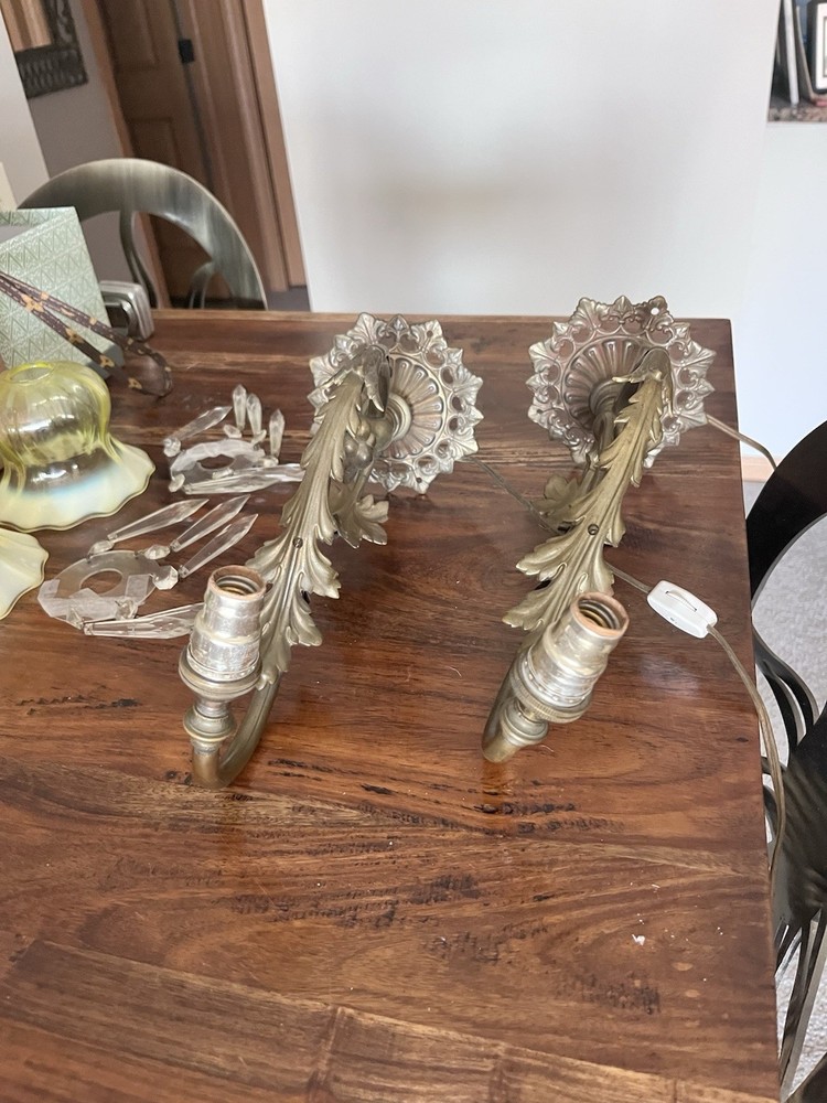 Victorian Era Brass Lamp Wall Mount
