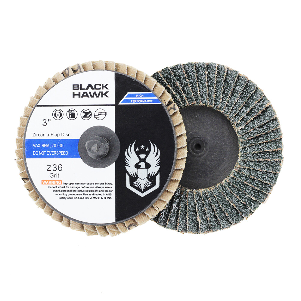 10 Pack - 3" Mini Flap Discs 36 Grit Quick Change Sanding Roloc Style Type R