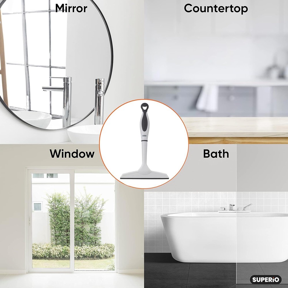 Superio 6" Window Rubber Squeegee with Hanging Loop, Grey