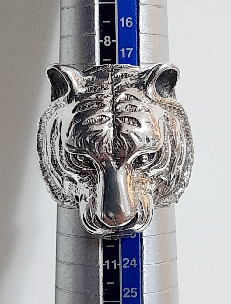 925 SILVER RING Men SEAL Tiger Ring Sterling Man $