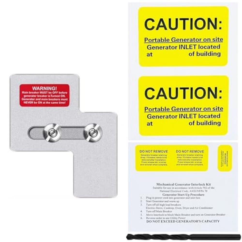 Generator Interlock Kit for Murray 100 Amp Breakers with Installation Tools