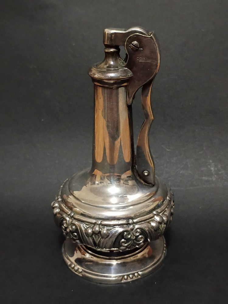 Vintage Silver Ronson Decanter Table Lighter Circa 1946
