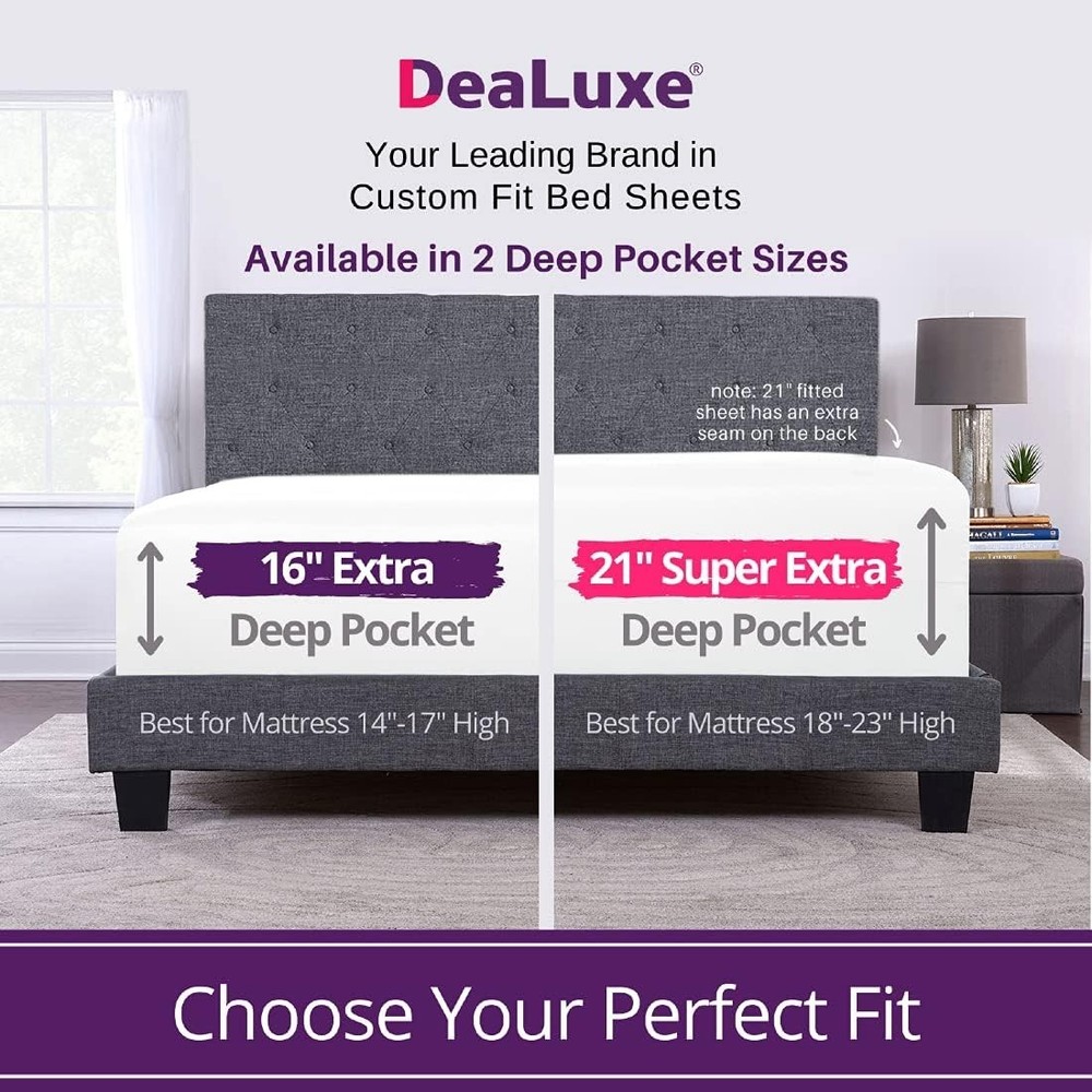Luxury Microfiber King Fitted Sheet - Extra Deep Pocket 21