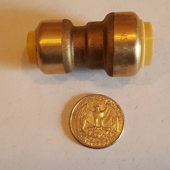2 Pcs. 1/2" x 3/8" Push Fit Coupling, Reducing Coupling