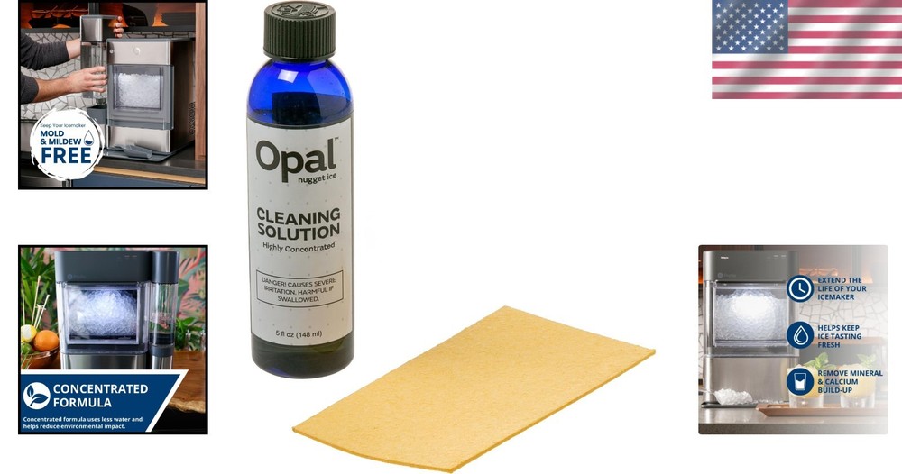 Maintain Fresh Ice: Opal Cleaning Kit with 5 oz Solution & Sponge for Ice Maker