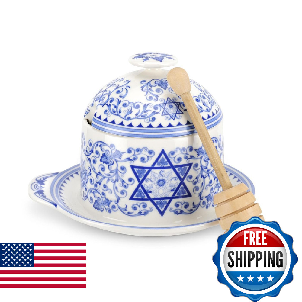 Spode Judaica Honey Pot